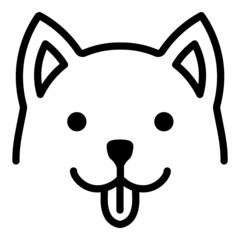 Cute Dog Flat Icon Isolated On White Background
