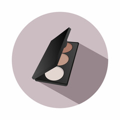 Contouring palette, highlighter, dry eye shadow illustration vector icon isolated on grey background 
