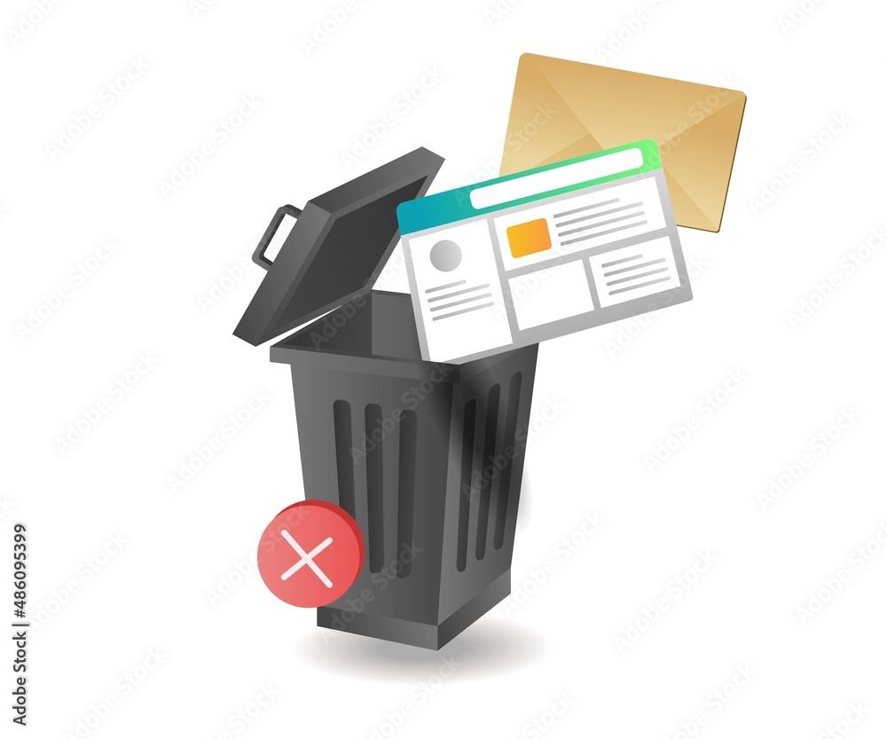 Aufkleber Isometric illustration concept. Erase data computer