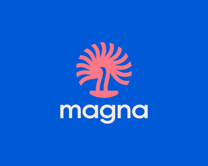 Abstract tree logo icon vector design template. Creative tropic park garden forest sign logotype in minimalist style.