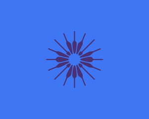 Obraz premium Vector cross, plus from abstract shapes logo design template. Universal flat sun, star sign symbol mark logotype.