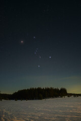 Obraz na płótnie Canvas Bright stars Constellation Orion in the night sky.