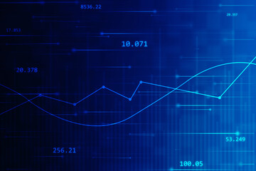 2d rendering Stock market online business concept. business Graph 