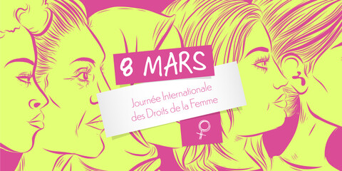 March 8 th - French women rights day banner © Orkidia