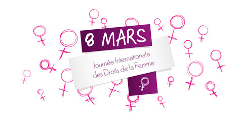 March 8 th - French women rights day banner © Orkidia