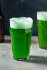Cold Refreshing Green Beer in a Glass