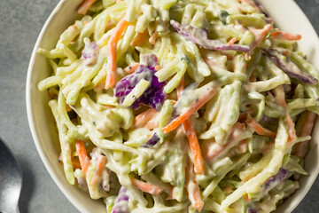 Homemade Organic Coleslaw with Shredded Cabbage