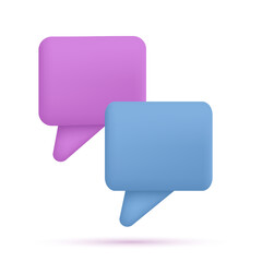3d blue speech bubbles for text. Vector