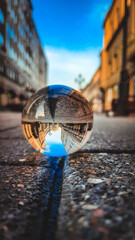 Glass ball on the street