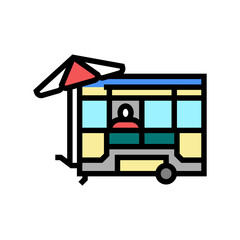 Fototapeta na wymiar food cart color icon vector. food cart sign. isolated symbol illustration