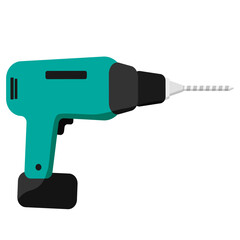 Drill. Electric device for the home repair. Household instrument.