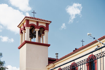 Greek Orthodox Church of Taxiarch Angels in resort town of Neos Marmaras in Halkidiki