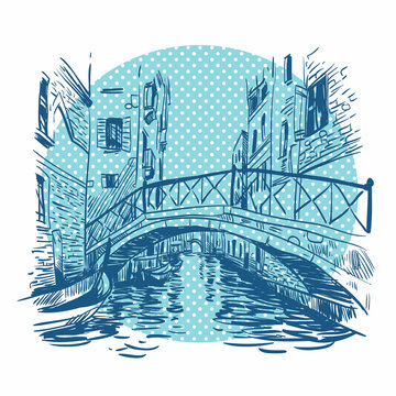 recommend clip art: Venice city. Italy. Hand drawn, vector illustration
