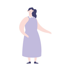 woman with lilac dress