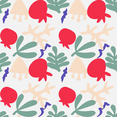 Plants abstract seamless pattern vector illustration for decor
