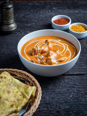 Tasty butter chicken curry dish from Indian cuisine.