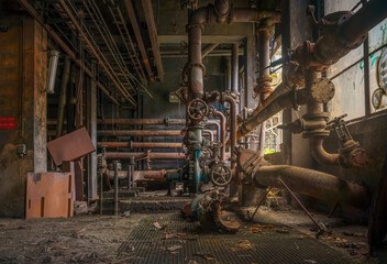 cogs in an abandoned factory