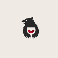 Eagle Wine Negative Space Logo Concept