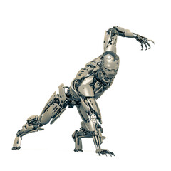 cyborg is loading a panther pose