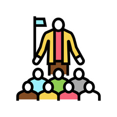 tour guide color icon vector. tour guide sign. isolated symbol illustration