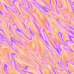 Abstract neon colored seamless background. Liquid flow of colors endless pattern. Futuristic color combination. Digital art. Orange purple backdrop for presentations and business cards. Wallpaper	