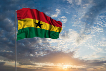 Waving National flag of Ghana