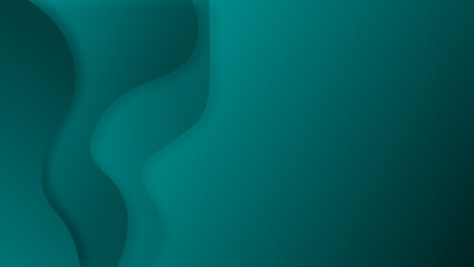 Waves gradient abstract background on the left of emerald green colors of 2022 year concept with smooth movement and copy space