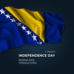 Bosnia and Herzegovina independence day greetings card