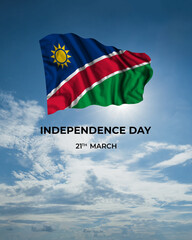 Namibia independence day card with flag