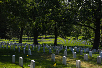 Naklejka premium Arlington National Cemetery landmark in Washington DC during a summer day. Travel in the United States of America.