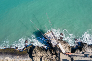 Trabucco, trabocco, tradizionali case di pescatori del sud Italia