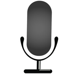 A microphone on a white background.