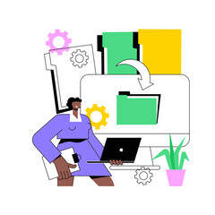 Digital transformation abstract concept vector illustration. Digital strategy, development solution, paperless workflow, business digitalization, transformation consultant abstract metaphor.