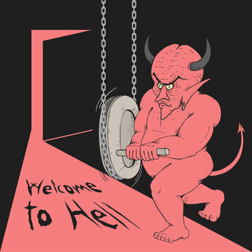 Demon and welcome to hell message