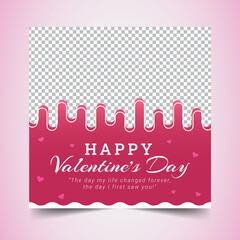 Valentine's day Love Instagram  Social Media  Post banner Squire Flyer Design Template