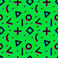 90s pattern green geometric shapes 