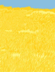 Fond de hotte en verre imprimé Jaune Prairie d& 39 herbe jaune pour le fond