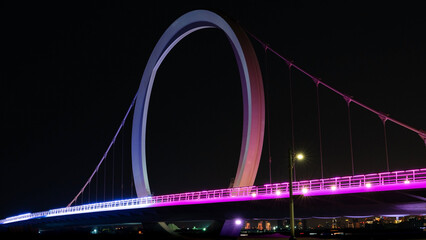 Suspension Qetaifan Island Bridge in Qatar