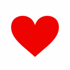 Red symmetric heart isolated on white background. Minimalistic illustration for weddings, prints, t-shirts, Valentines Day cards. Sign of love, romance, feelings, relationships. Vector illustration