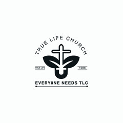 Vintage tree modern logo design vector template