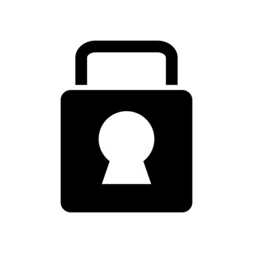Padlock silhouette icon. Security and lock icons. Editable vector.
