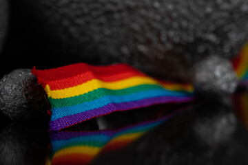 textile accessory or fabric drawn on a black background