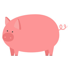 Cute pigs. Cheerful pig. Funny pigs vector.