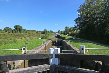 Caen Hill canal locks, Devizes, England	
