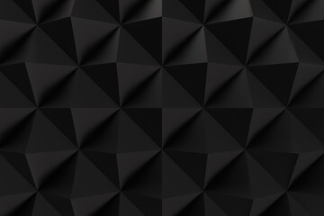 Black geometric pyramids abstract background pattern