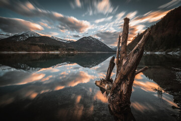 Sonnenuntergang am Alpensee