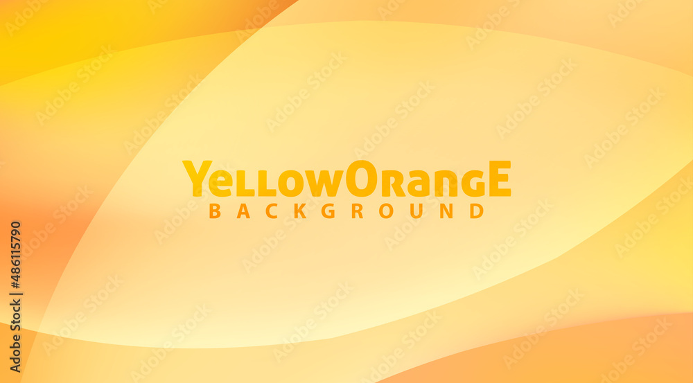 Poster yellow orange background with translucent rounded shapes