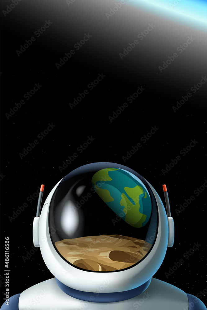 Canvas Prints astronaut helmet with reflected planets on it