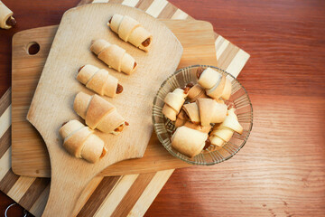 Croissants with apple jam.