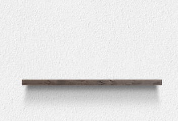 wooden shelves on white background